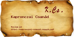 Kapronczai Csanád névjegykártya